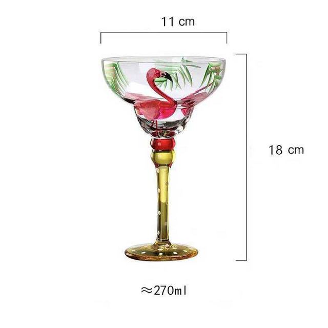Handmade Hand-Painted Margarita Glasses - Set of 7 Designs | 270ml Lead-Free Cocktail Goblets