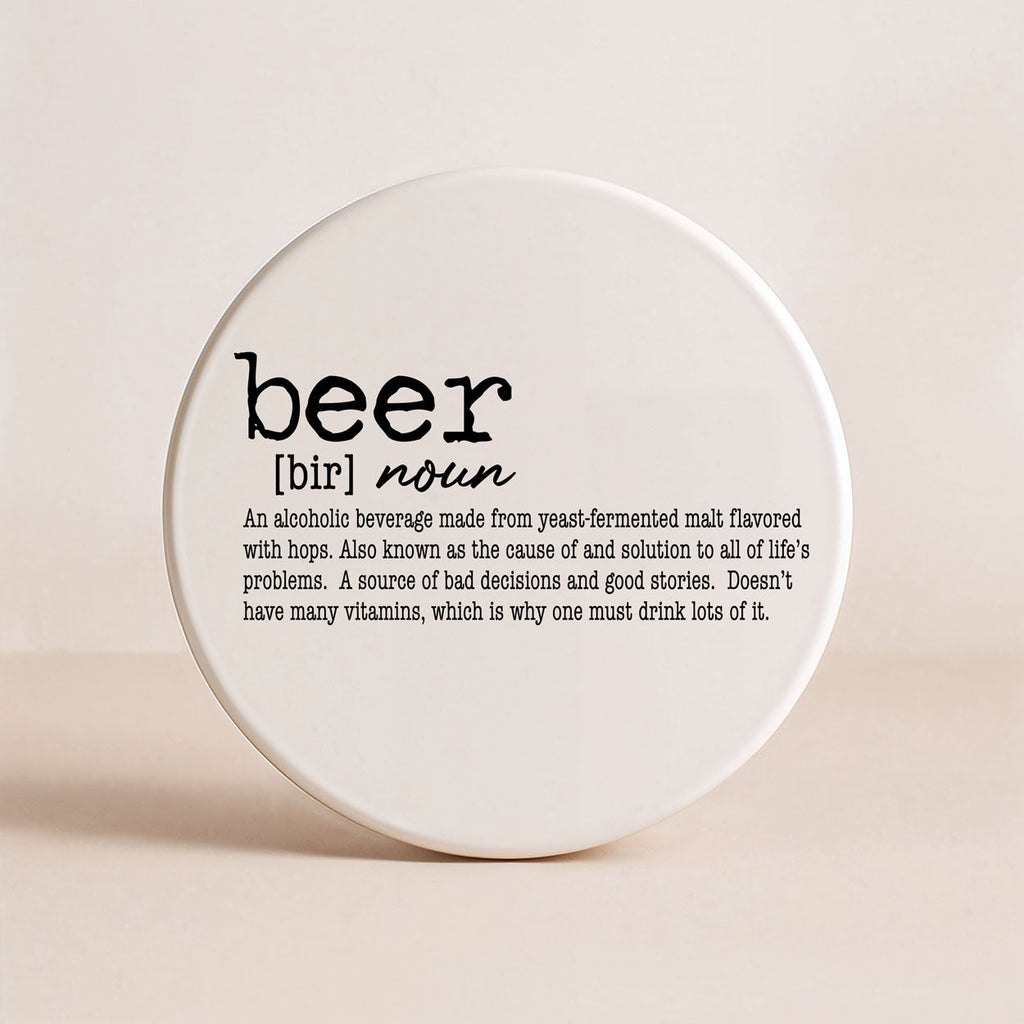 Drink Definition Ceramic Coasters - 14 Drinks | Single, 4-Pack or 6-Pack