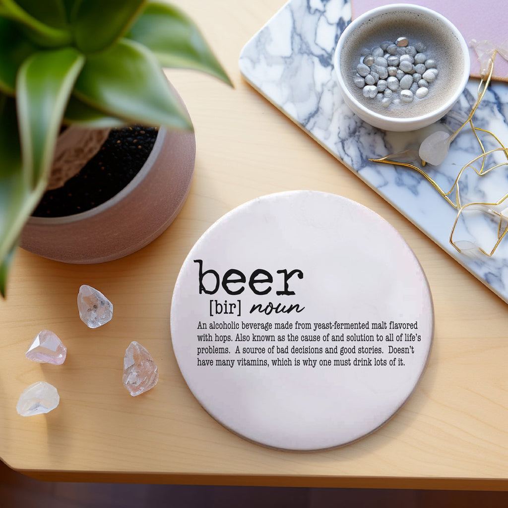 Drink Definition Ceramic Coasters - 14 Drinks | Single, 4-Pack or 6-Pack