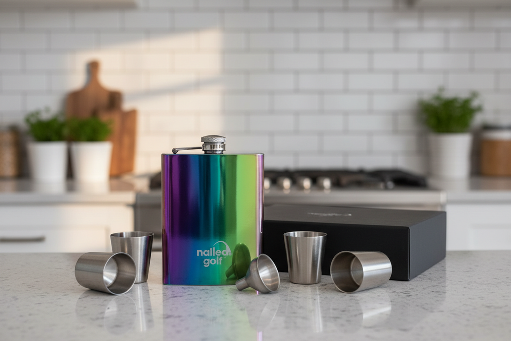 Birdie Juice Flask Set on Kitchen Counter