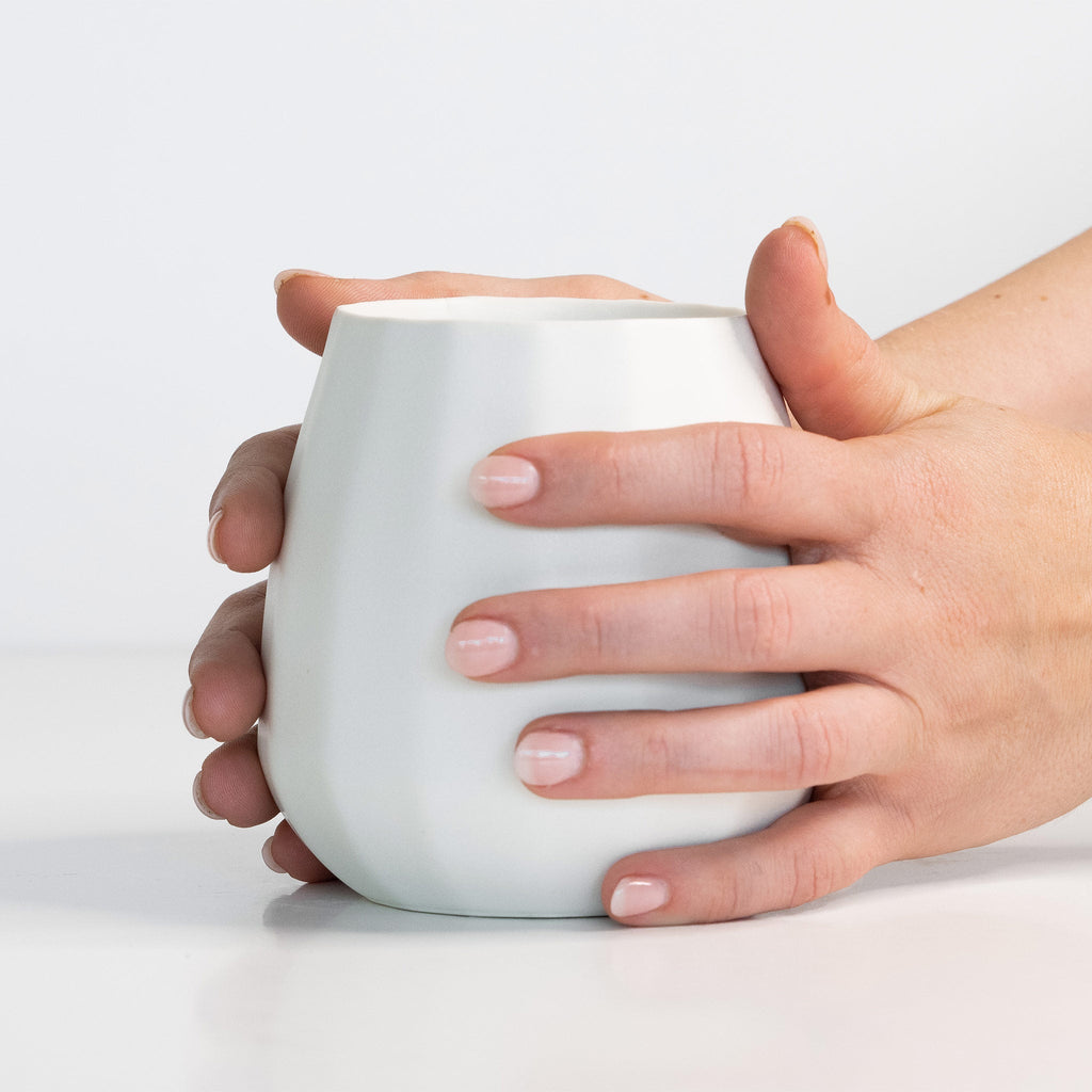 Ceramic Stemless Wine Glass - Handmade Porcelain | 7 Colors