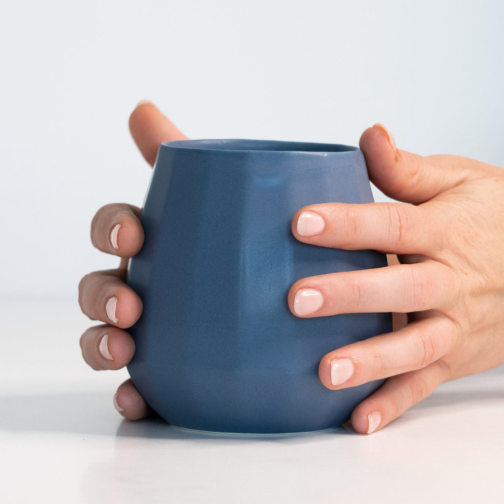Ceramic Stemless Wine Glass - Handmade Porcelain | 7 Colors