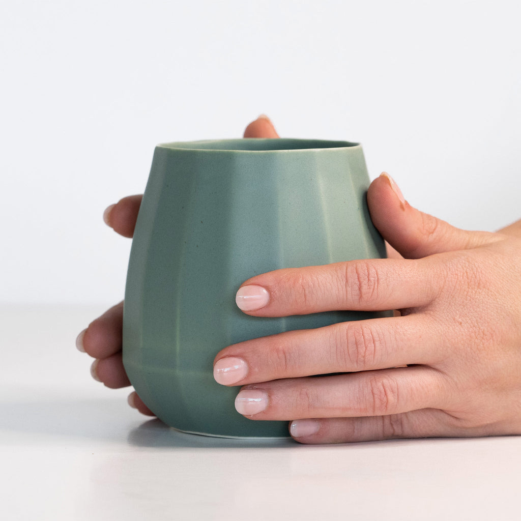 Ceramic Stemless Wine Glass - Handmade Porcelain | 7 Colors