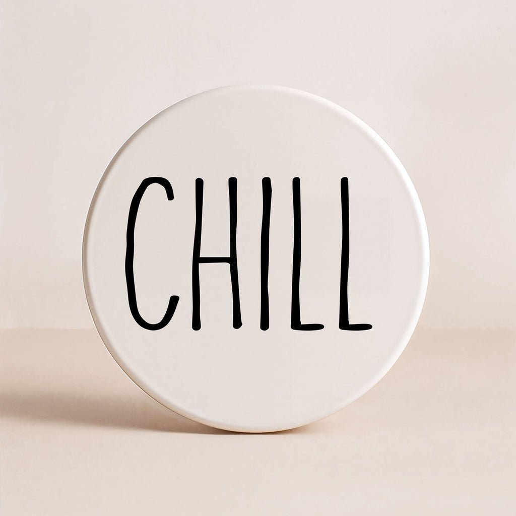 Minimalist One-Word Ceramic Coasters - 11 Moods