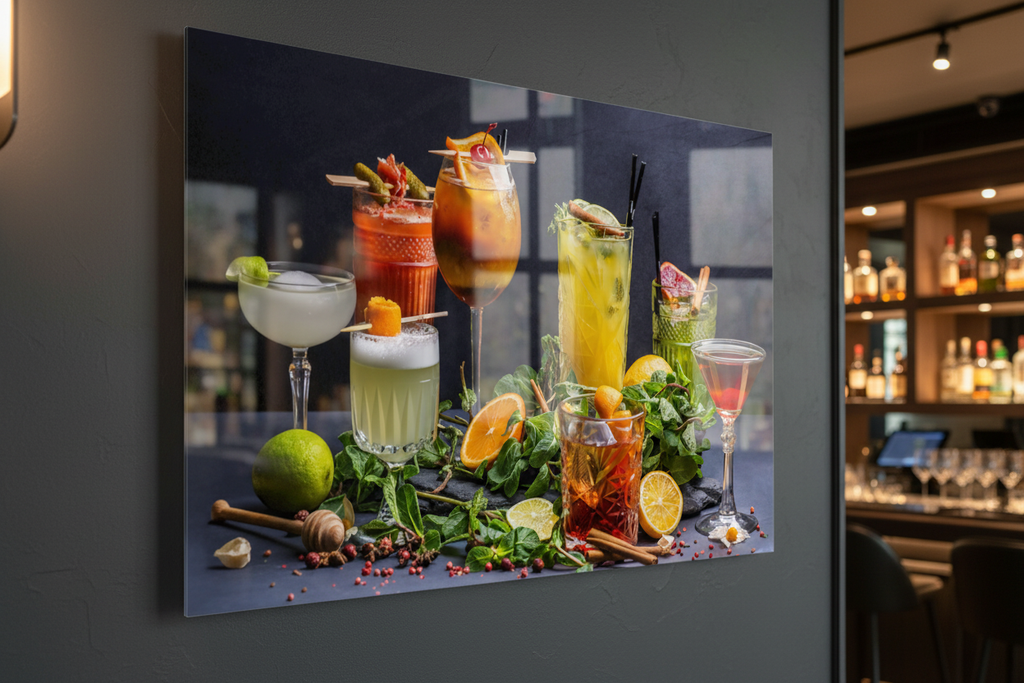 Cocktail Wall Art No Trim Bar Setting