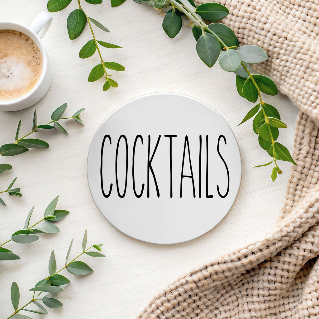 Minimalist One-Word Ceramic Coasters - 11 Moods