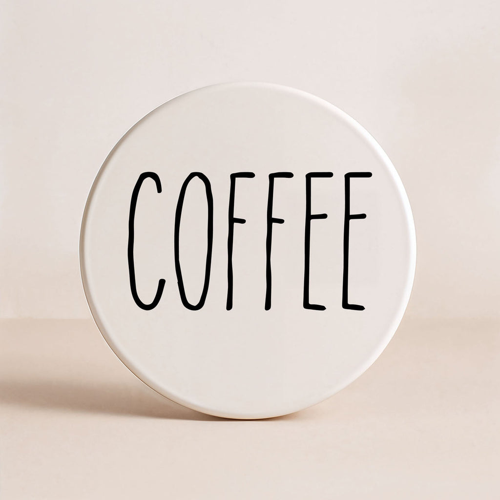 Minimalist One-Word Ceramic Coasters - 11 Moods