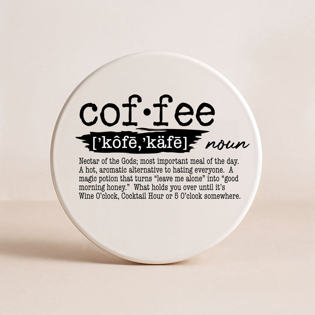 Drink Definition Ceramic Coasters - 14 Drinks | Single, 4-Pack or 6-Pack