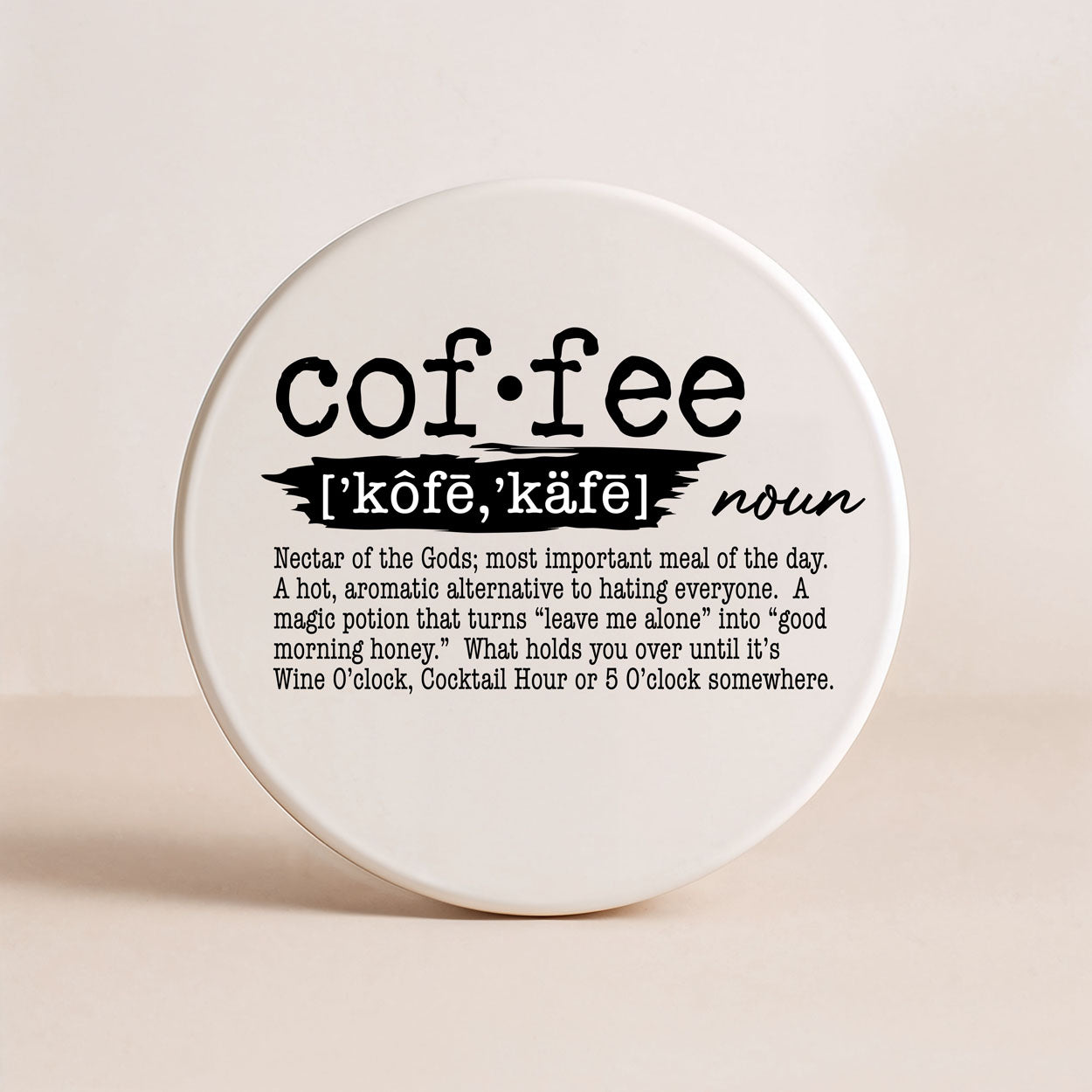 Drink Definition Ceramic Coasters - 14 Drinks | Single, 4-Pack or 6-Pack