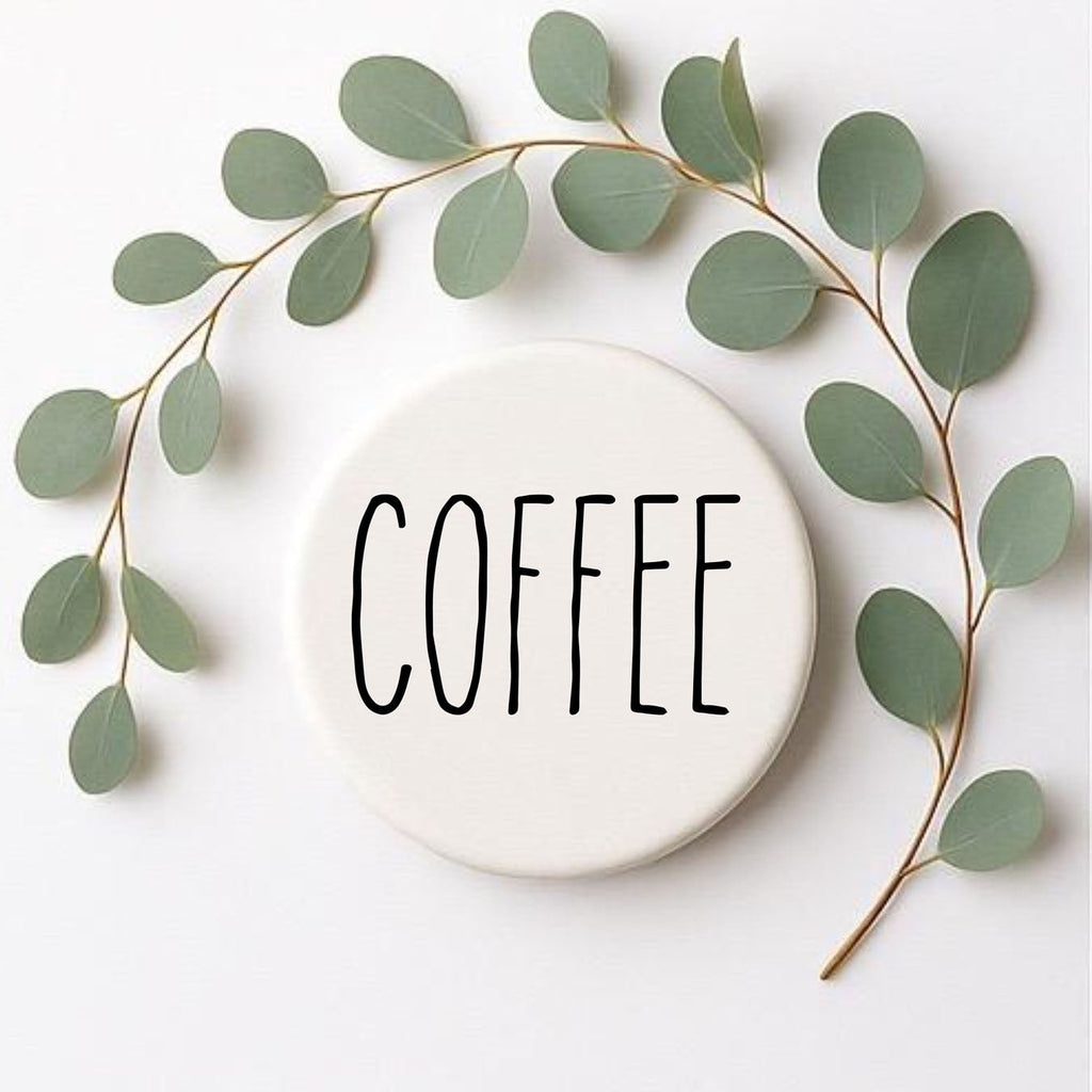 Minimalist One-Word Ceramic Coasters - 11 Moods