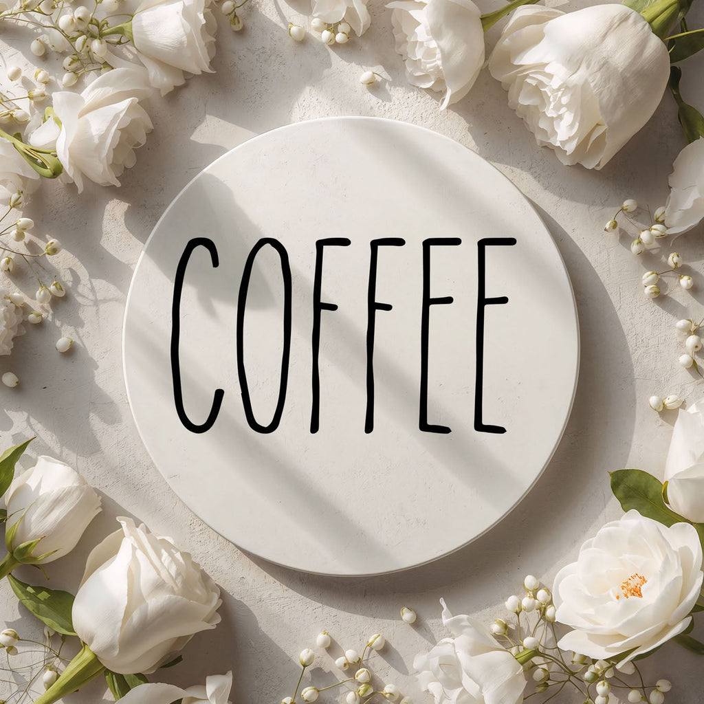 Minimalist One-Word Ceramic Coasters - 11 Moods
