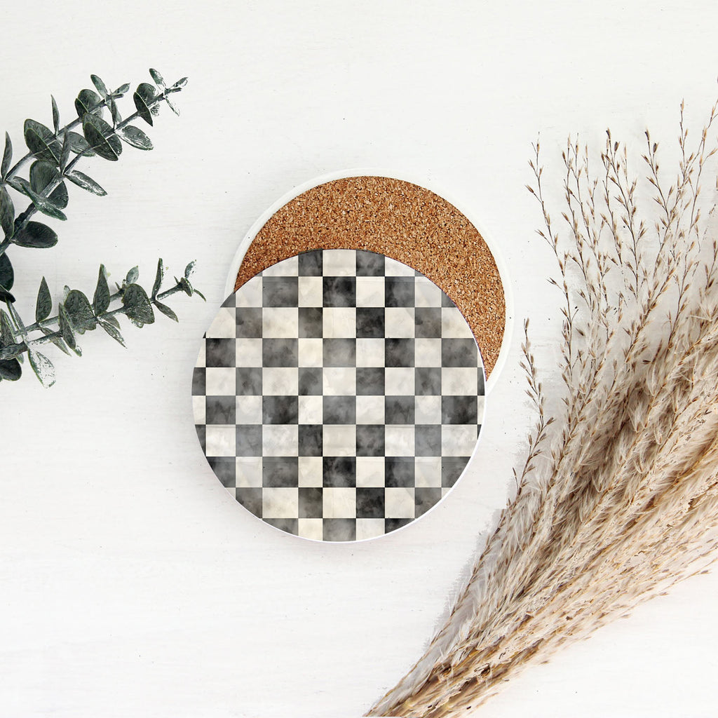 Courtly Check Ceramic Coasters - 6 Styles | Single or Full Set of 6