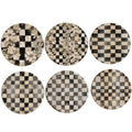 Checkered round coasters