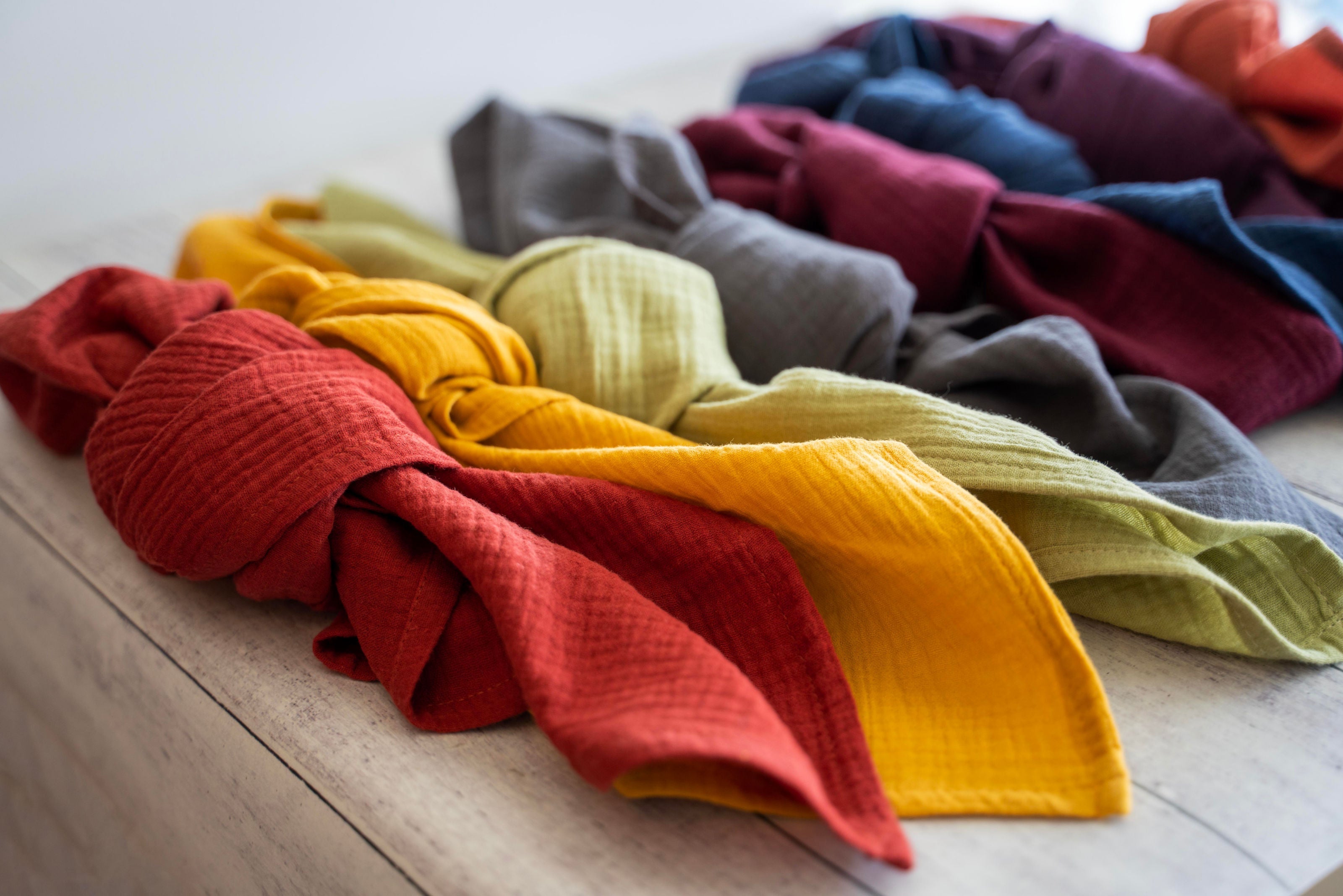 Cotton Crinkle Cloth Napkins -  Set of 4 | 8 Colors