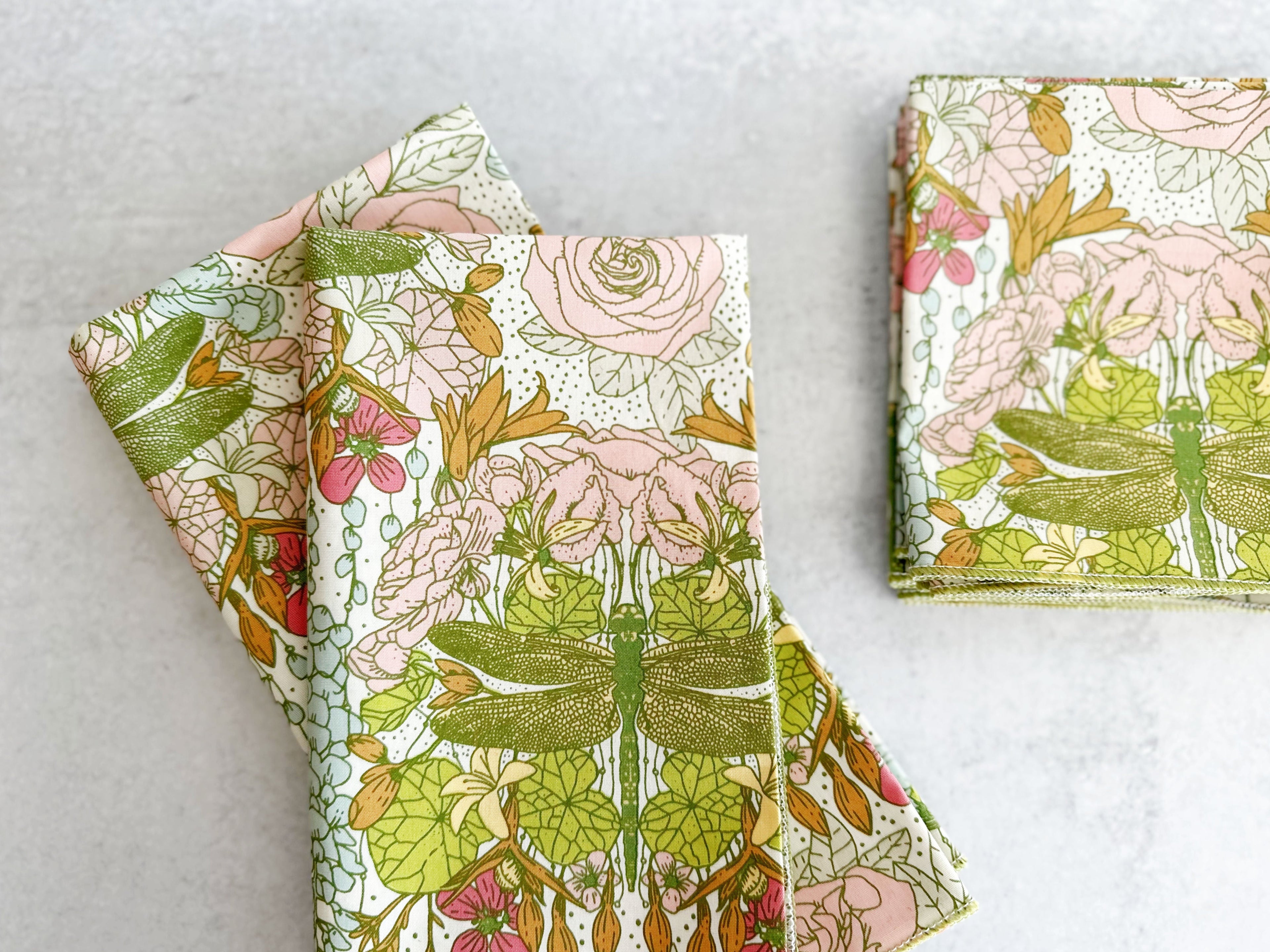 Dragonfly Cloth Cocktail Napkins – Set of 4 Reusable Napkins