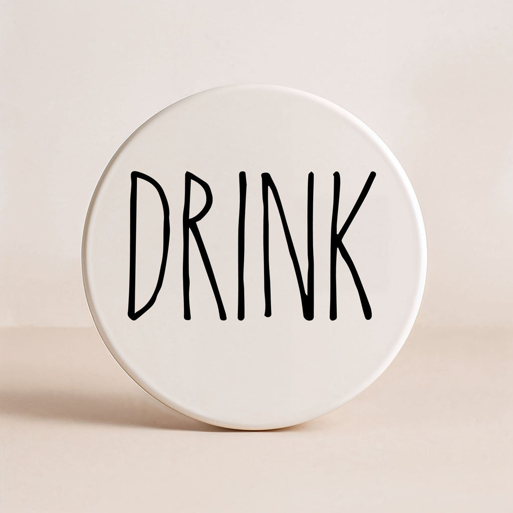 Minimalist One-Word Ceramic Coasters - 11 Moods