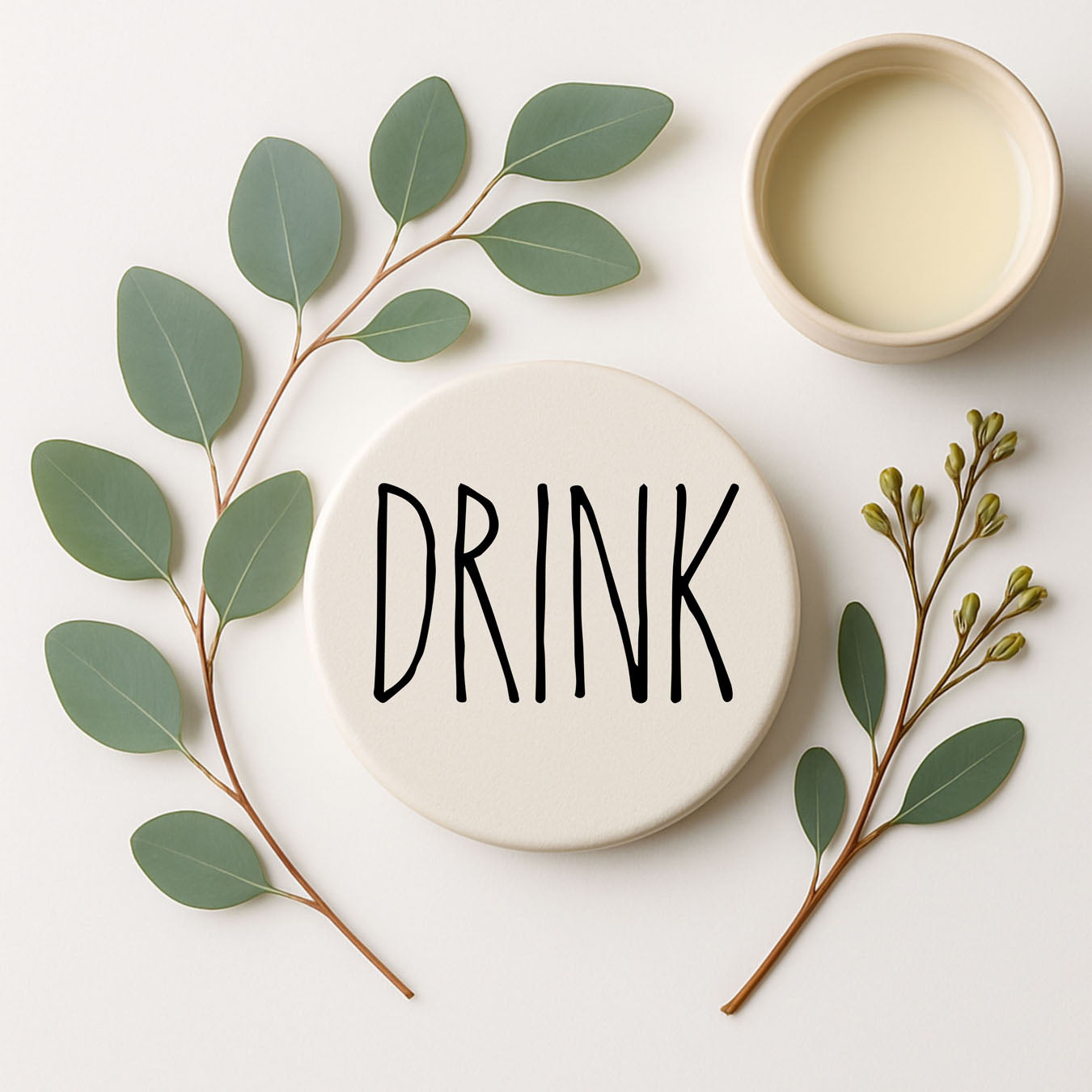 Minimalist One-Word Ceramic Coasters - 11 Moods