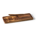 Acacia End-Grain Double-Section Cheese Board with Knife