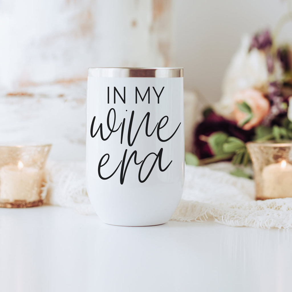 "In My Wine Era" Insulated Wine Tumbler – 17oz Stainless Steel with Lid