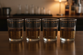 Four Gold Stripe Rocks Glasses