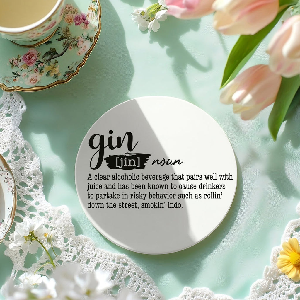 Drink Definition Ceramic Coasters - 14 Drinks | Single, 4-Pack or 6-Pack