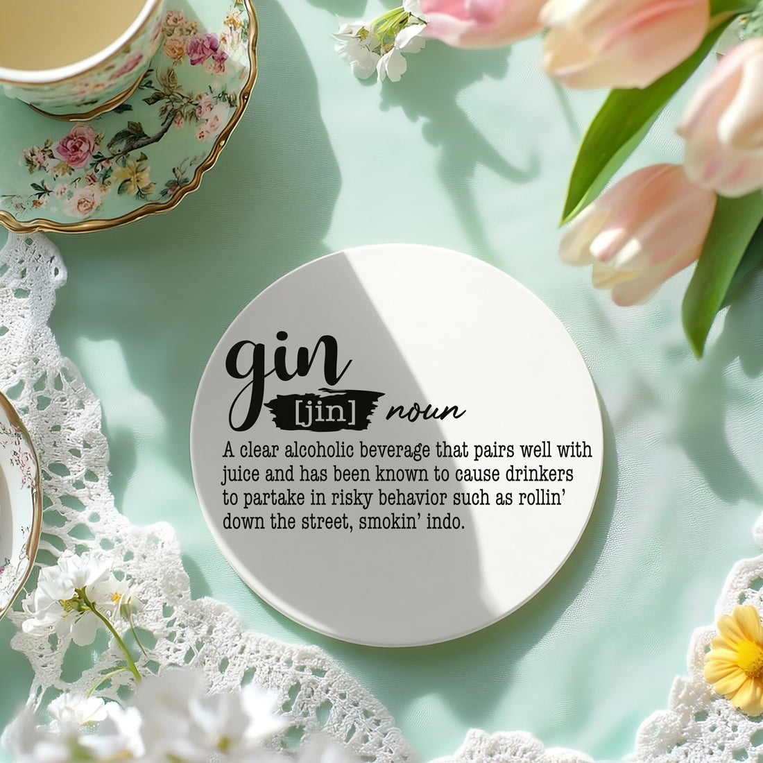 Drink Definition Ceramic Coasters - 14 Drinks | Single, 4-Pack or 6-Pack