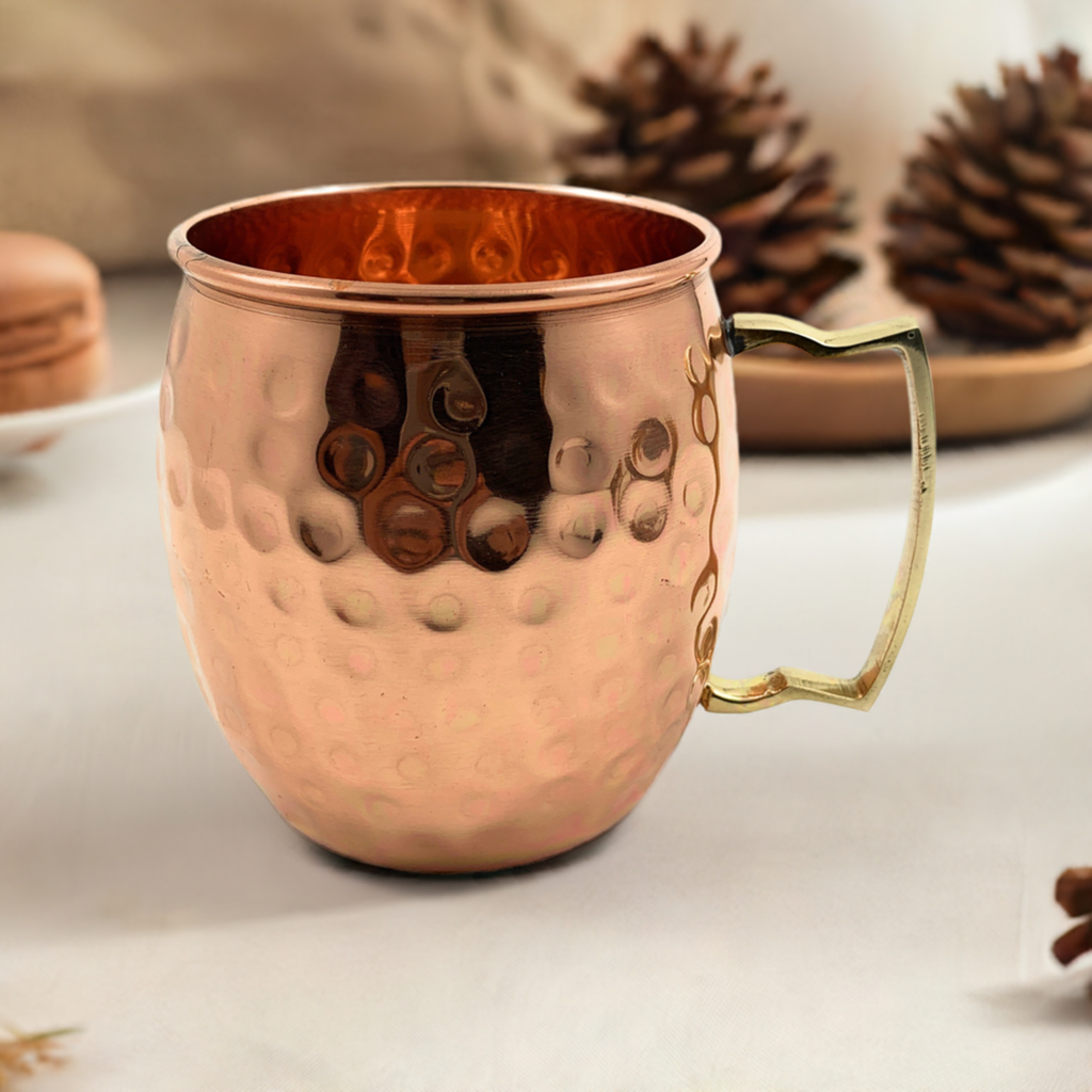 Handcrafted Hammered Copper Moscow Mule Mugs - Set of 4