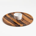 Acacia Wood Chip & Dip Serving Tray with Ceramic Bowl - 15"