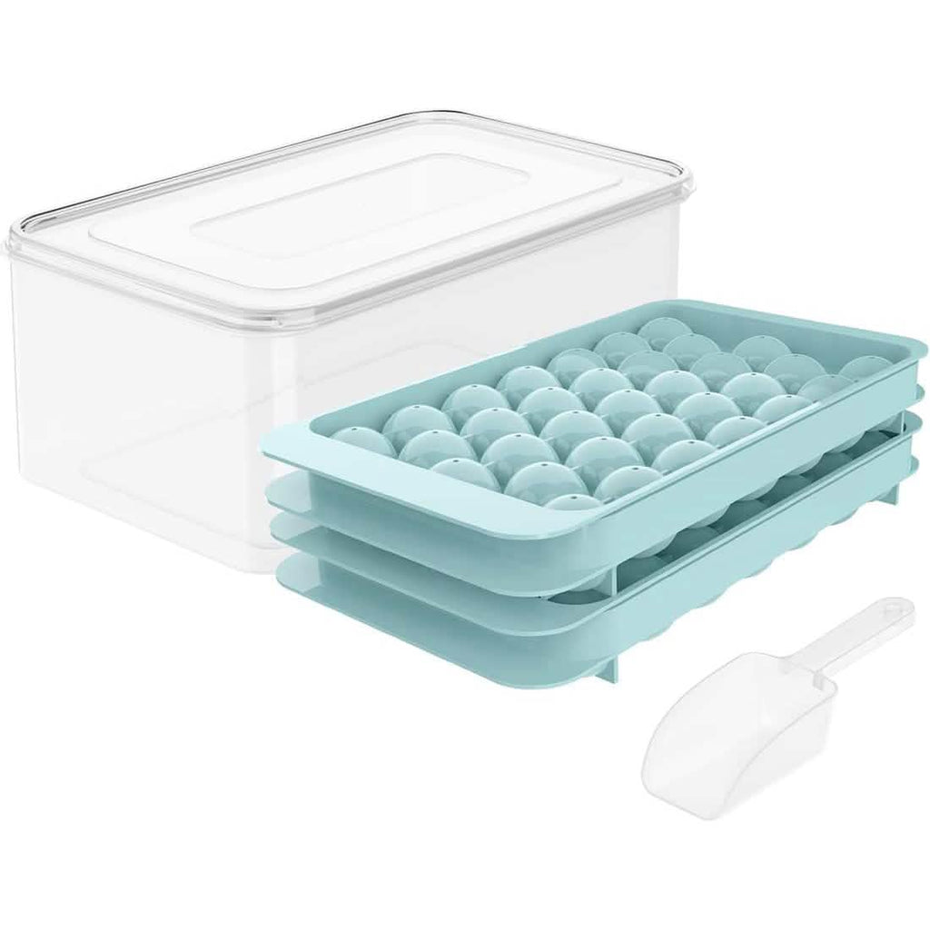 Ice Ball Maker Mold Set – 33-Ball Trays with Ice Bucket & Scoop