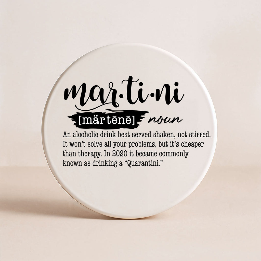 Drink Definition Ceramic Coasters - 14 Drinks | Single, 4-Pack or 6-Pack