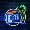 Miller Lite Palm Tree & Sun Neon Sign