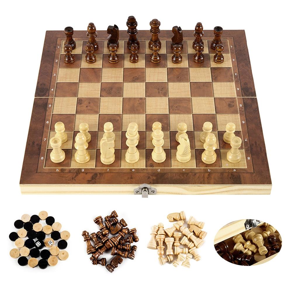 Foldable Wooden Chess Set – Portable Lightweight Board Game for Home, Travel & Gifting