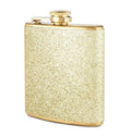 Gold Glitter Flask - 6 oz Stainless Steel