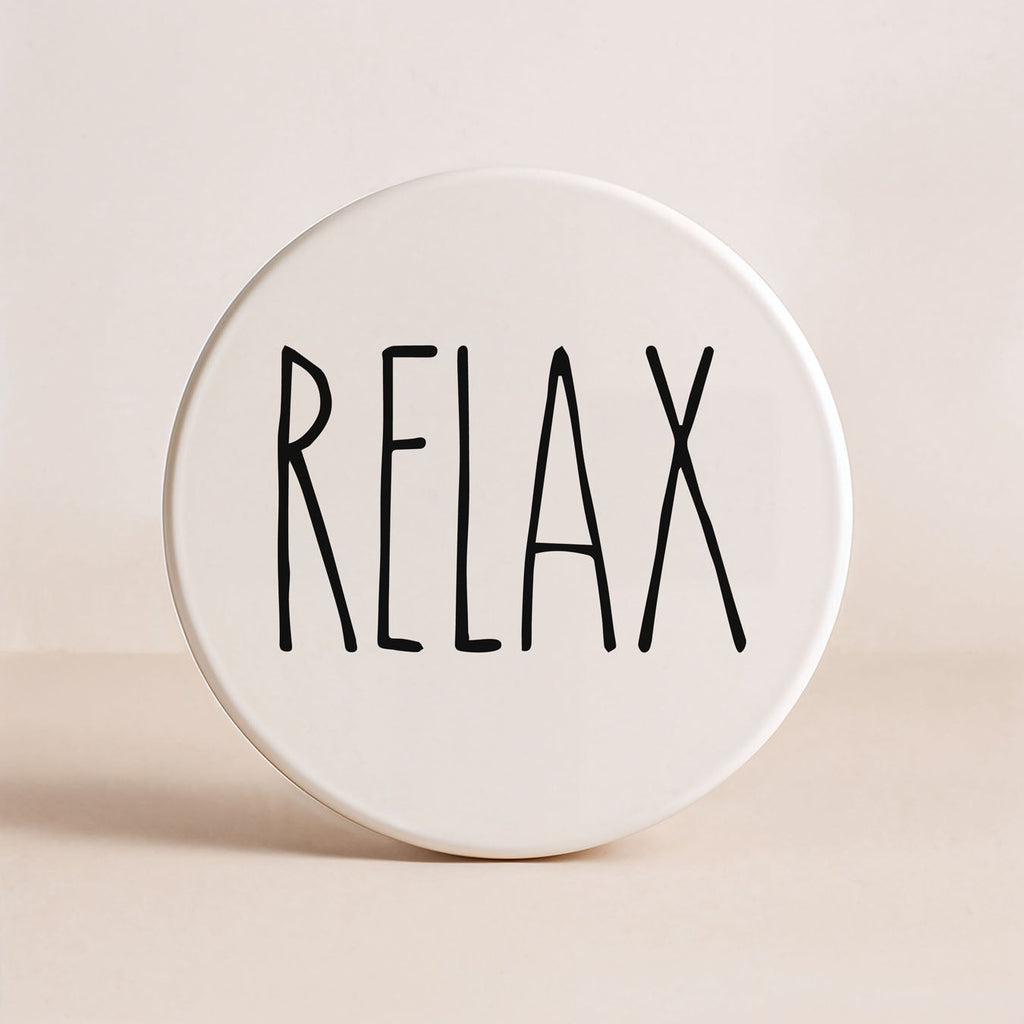 Minimalist One-Word Ceramic Coasters - 11 Moods