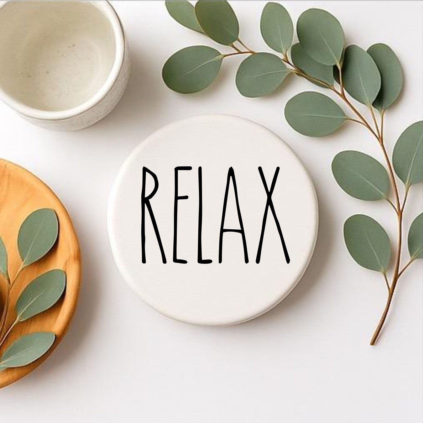 Minimalist One-Word Ceramic Coasters - 11 Moods