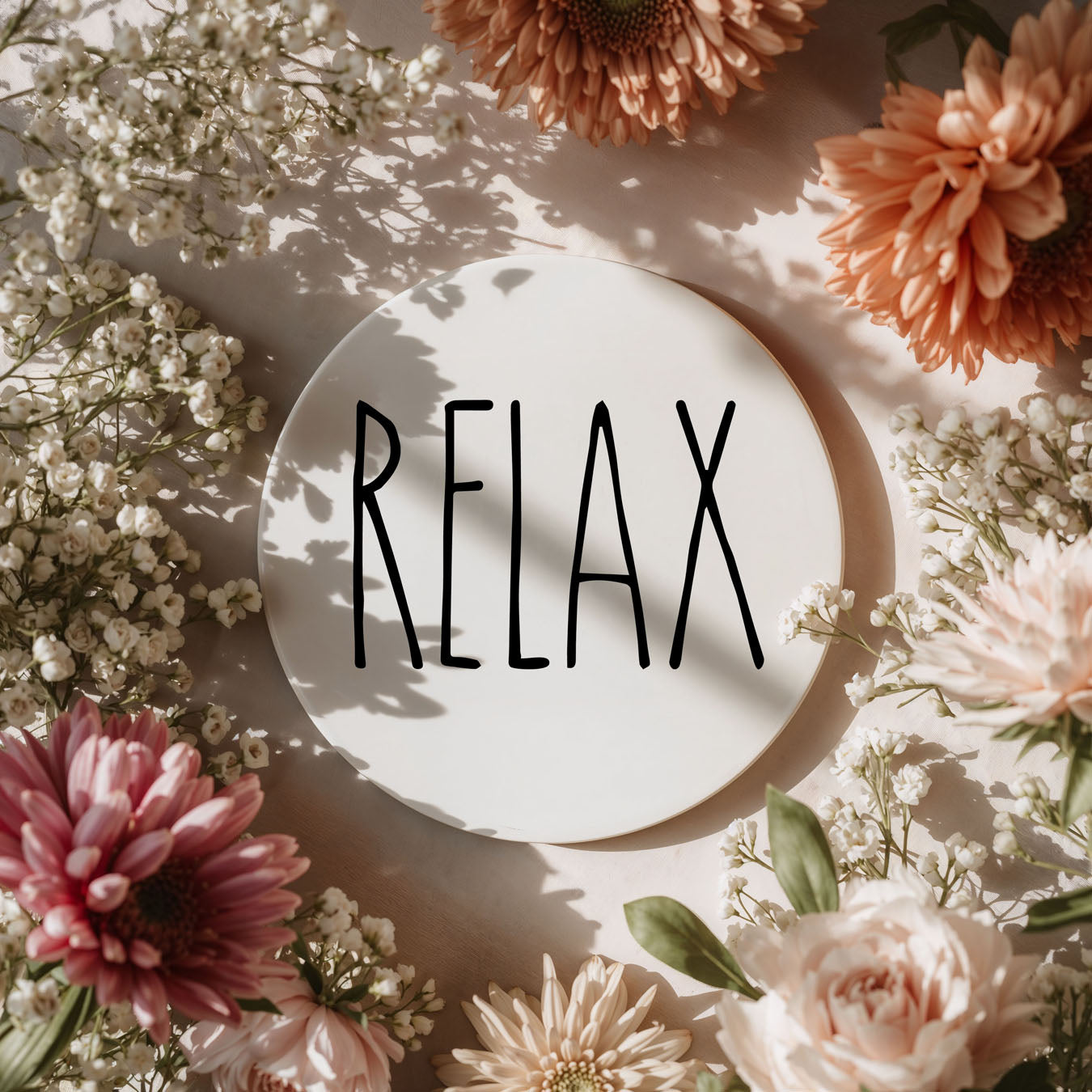 Minimalist One-Word Ceramic Coasters - 11 Moods