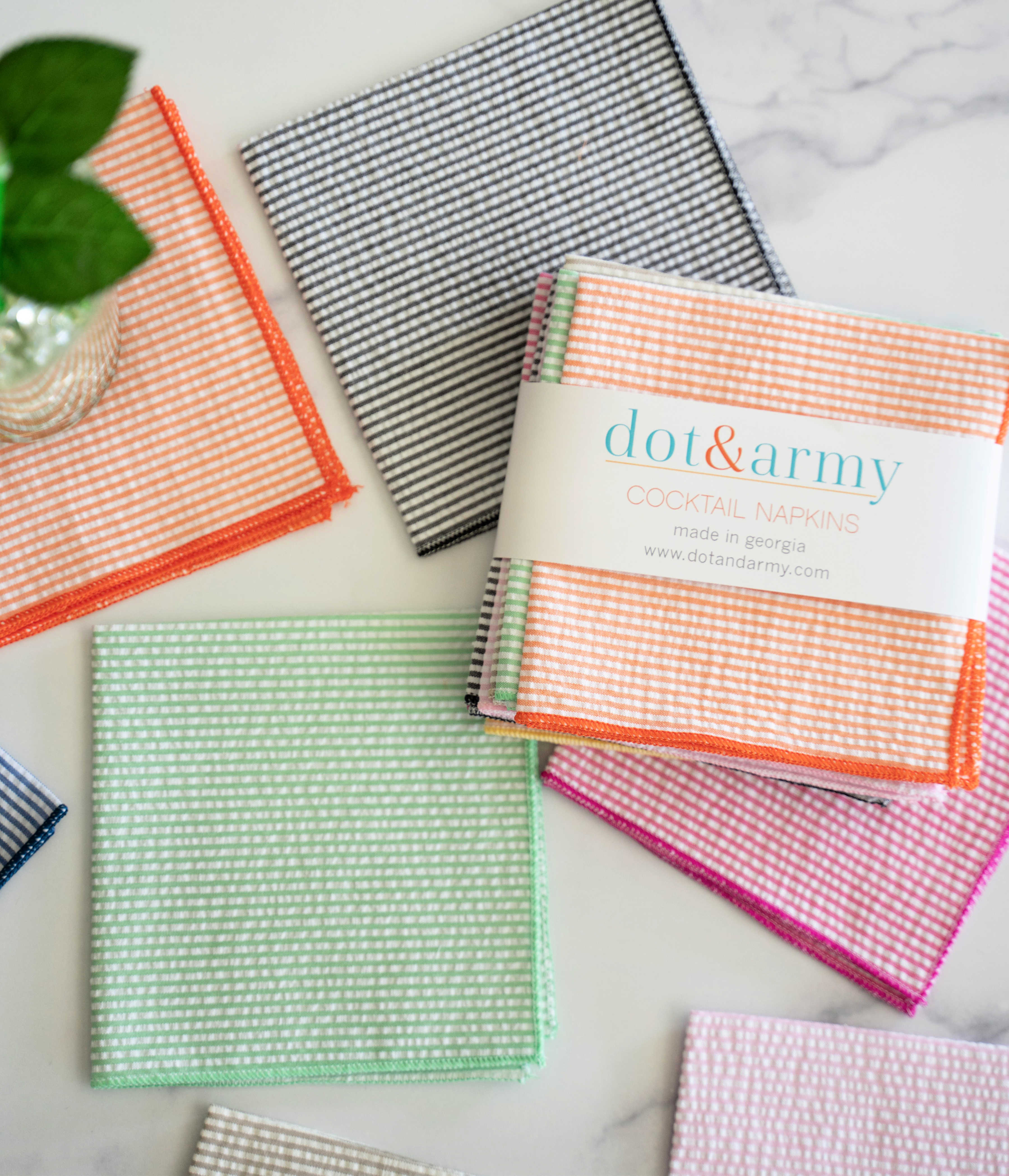 Seersucker Cloth Napkins — Set of 8 (One of Each Color) | 3 Sizes