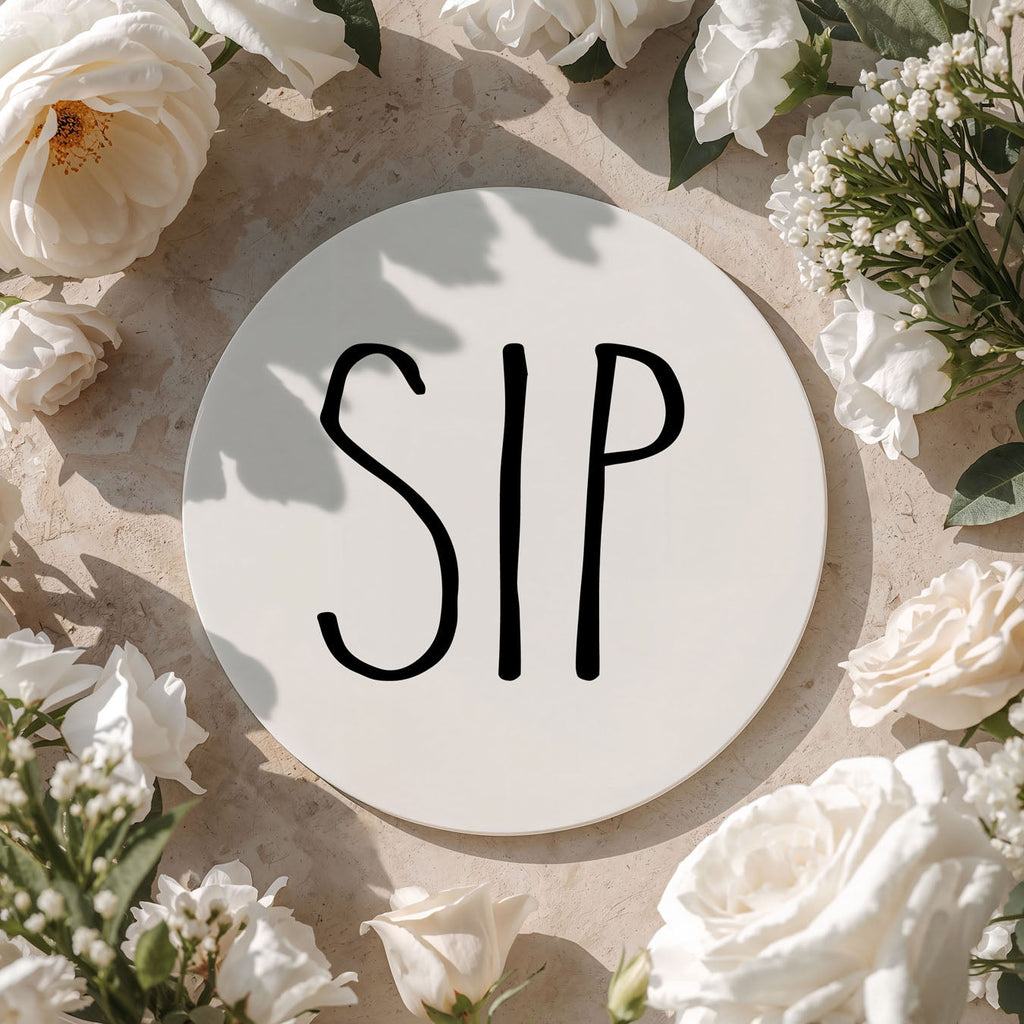 Minimalist One-Word Ceramic Coasters - 11 Moods