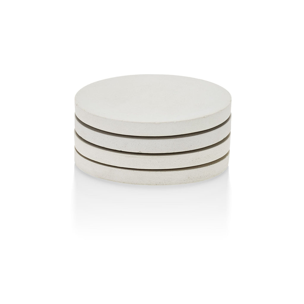 White Concrete Round Coasters — Set of 4 | Handcrafted in Charleston, SC