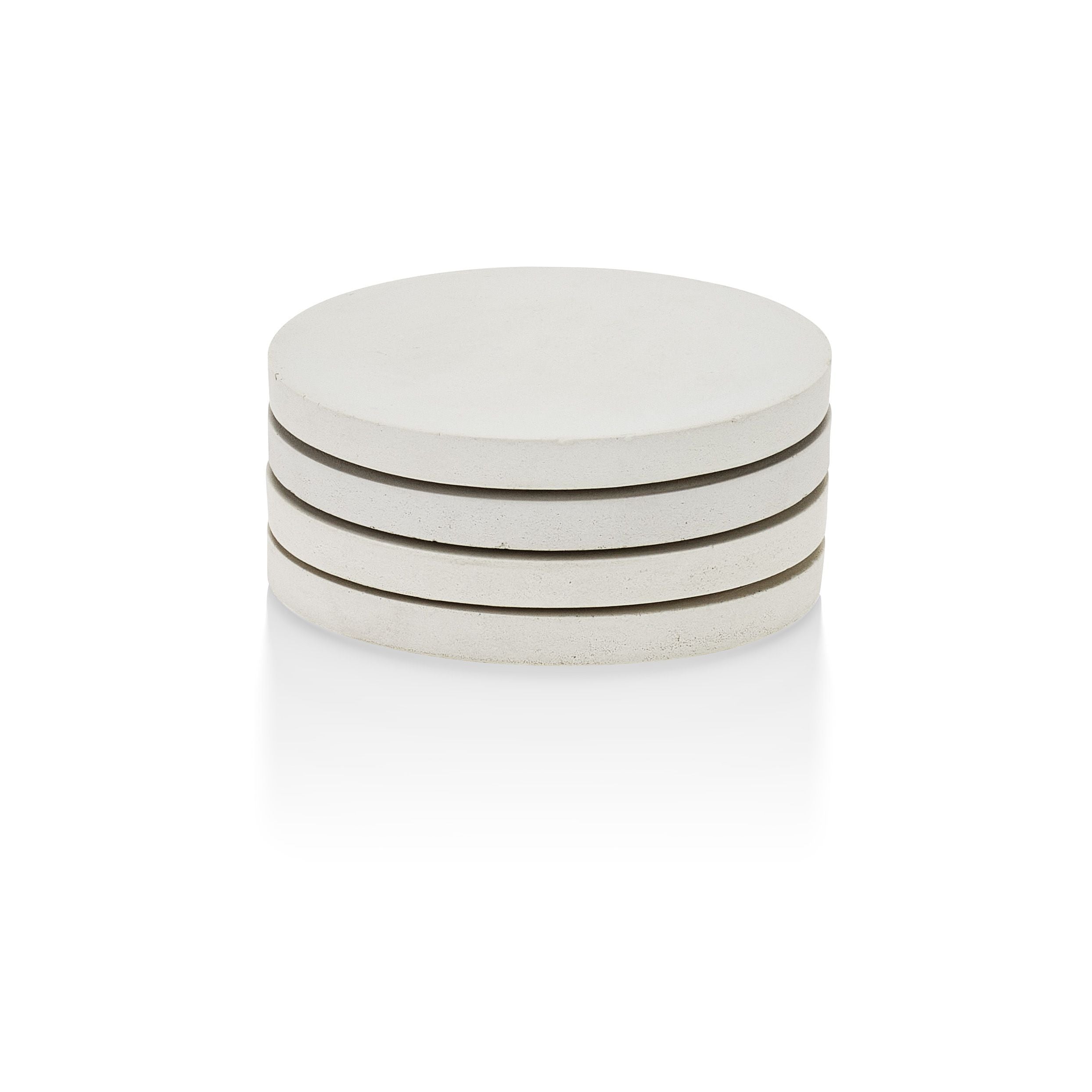 White Concrete Round Coasters — Set of 4 | Handcrafted in Charleston, SC