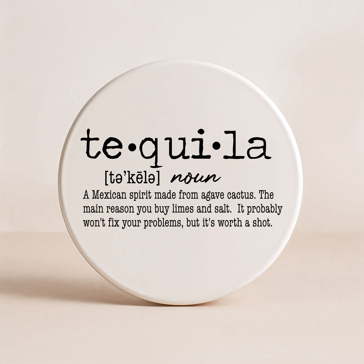 Drink Definition Ceramic Coasters - 14 Drinks | Single, 4-Pack or 6-Pack