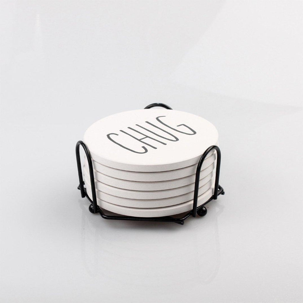 Minimalist One-Word Ceramic Coasters - 11 Moods
