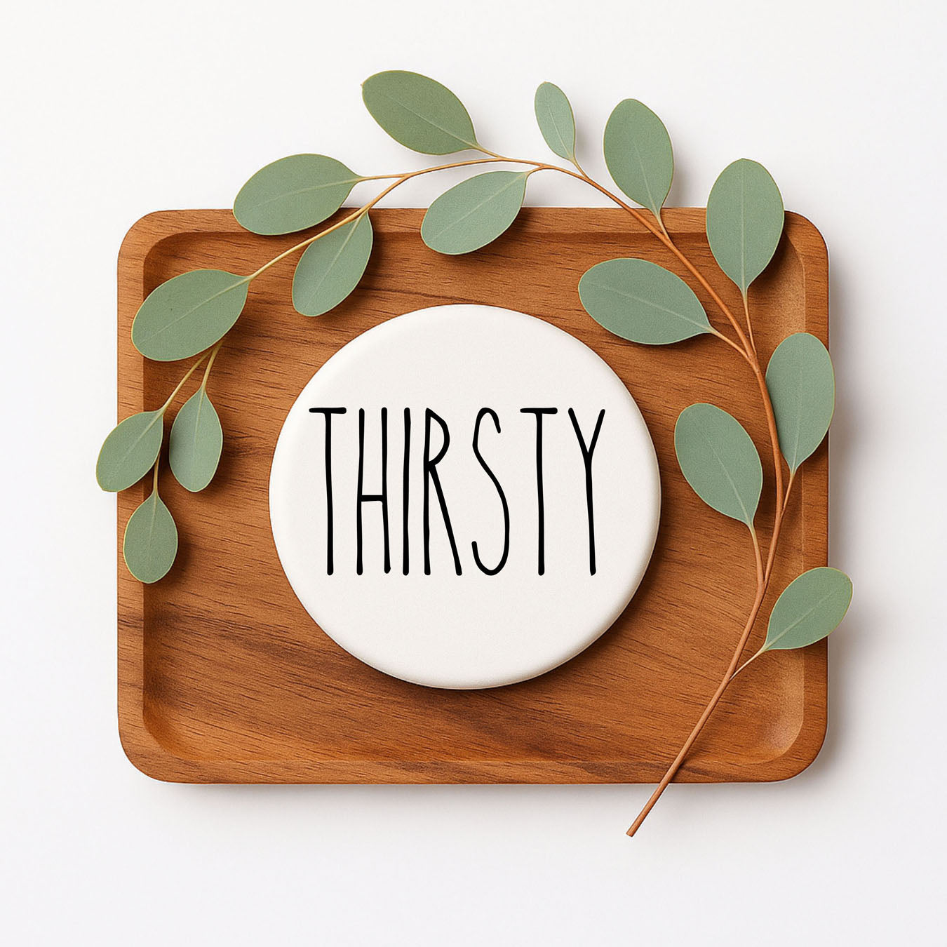 Minimalist One-Word Ceramic Coasters - 11 Moods
