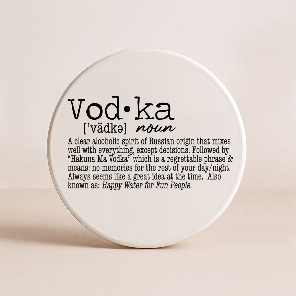 Drink Definition Ceramic Coasters - 14 Drinks | Single, 4-Pack or 6-Pack