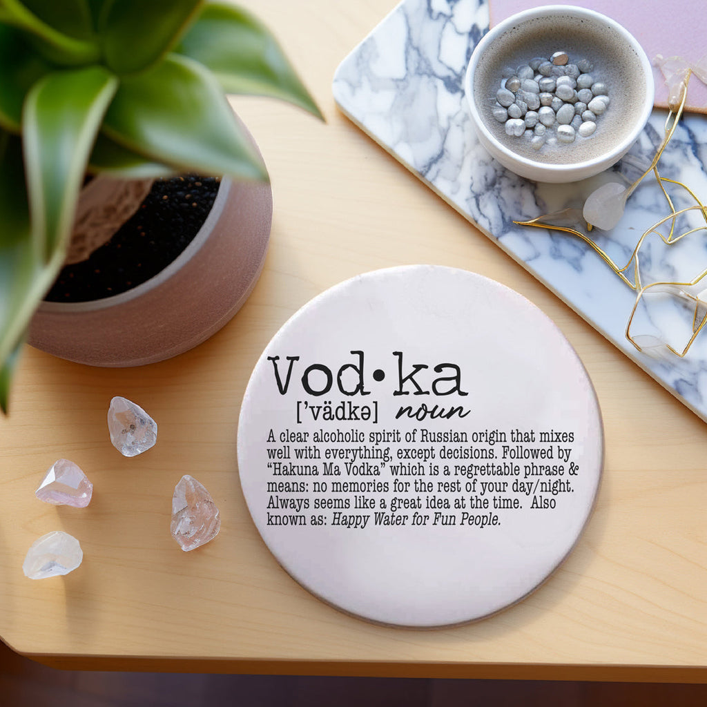 Drink Definition Ceramic Coasters - 14 Drinks | Single, 4-Pack or 6-Pack
