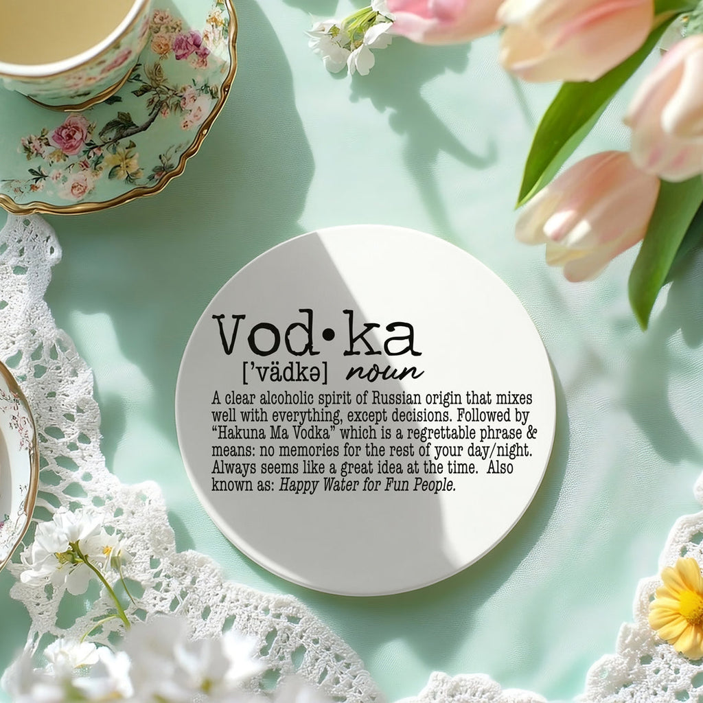 Drink Definition Ceramic Coasters - 14 Drinks | Single, 4-Pack or 6-Pack