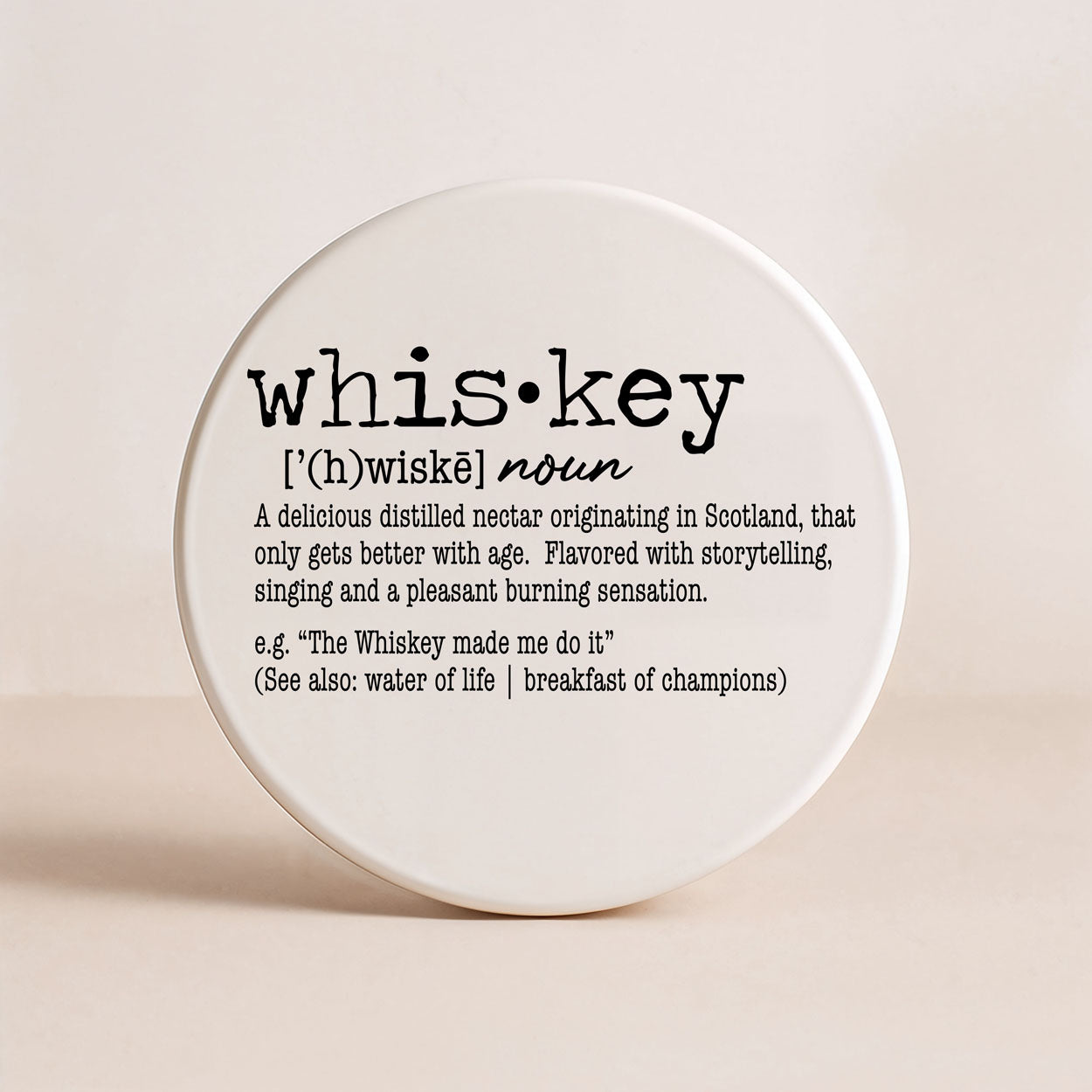 Drink Definition Ceramic Coasters - 14 Drinks | Single, 4-Pack or 6-Pack