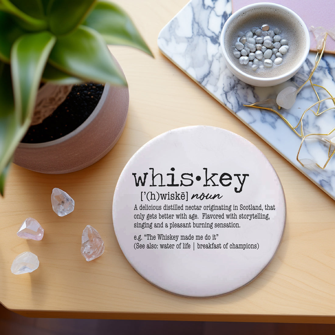 Drink Definition Ceramic Coasters - 14 Drinks | Single, 4-Pack or 6-Pack