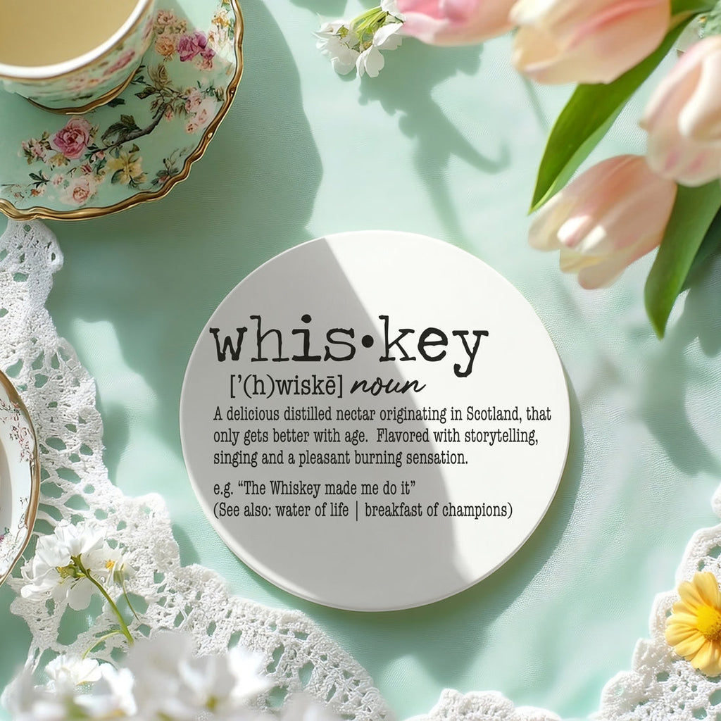 Drink Definition Ceramic Coasters - 14 Drinks | Single, 4-Pack or 6-Pack