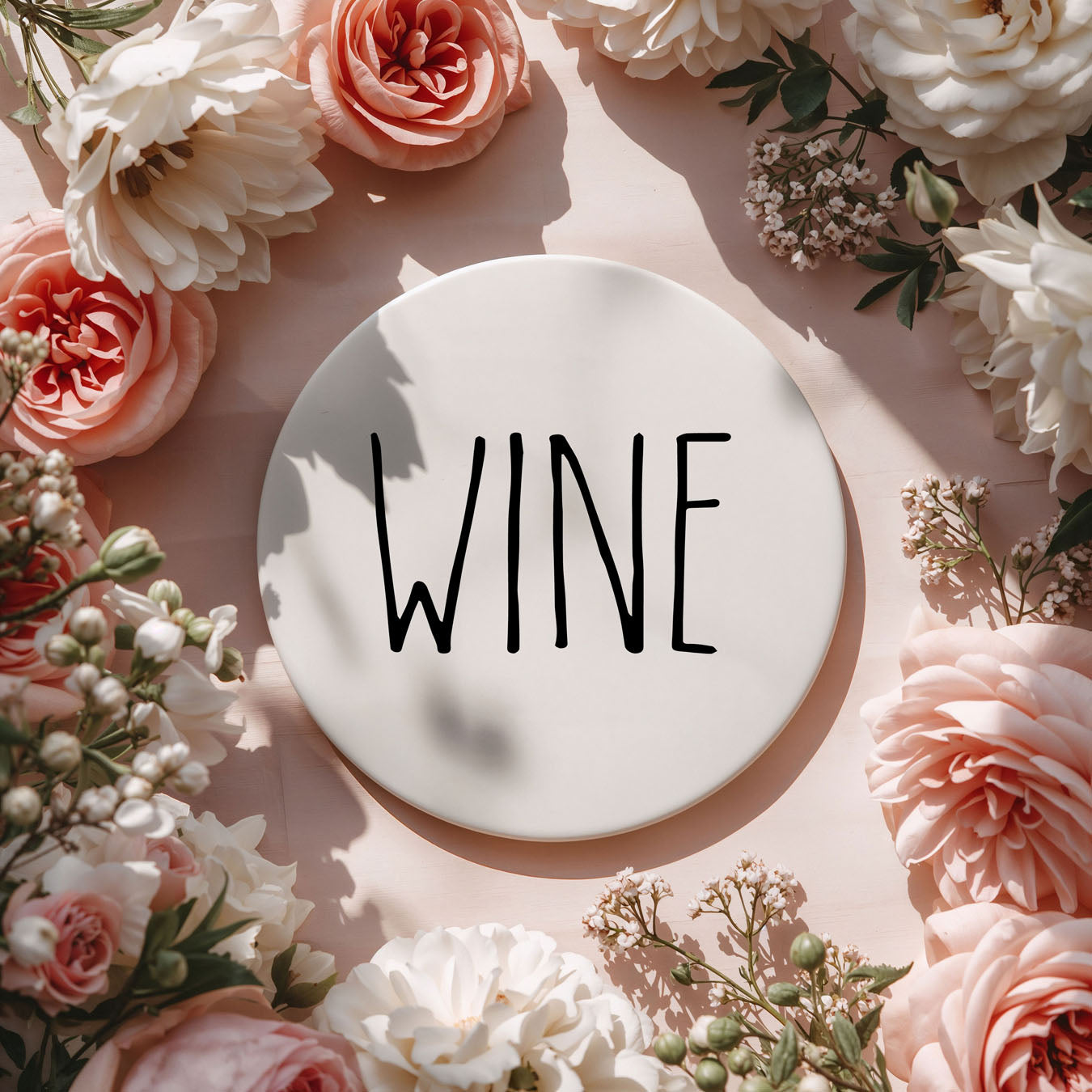 Minimalist One-Word Ceramic Coasters - 11 Moods